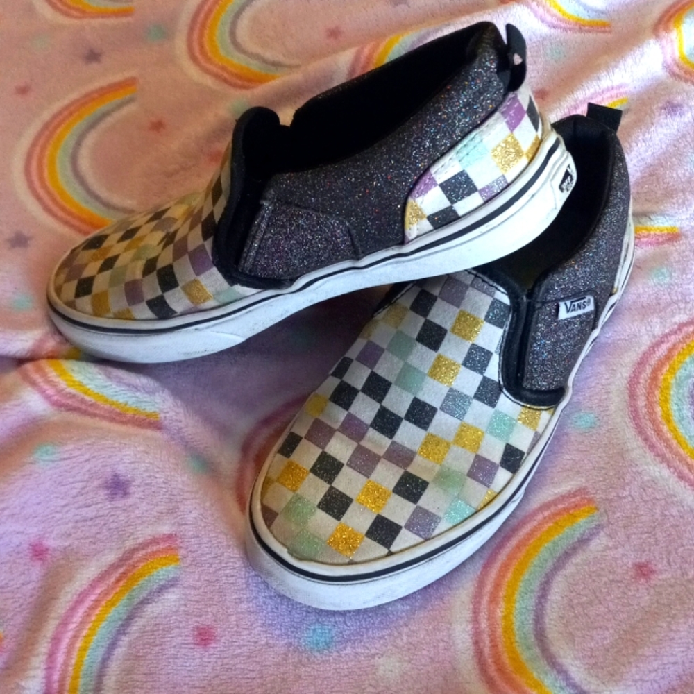 Vans checkered shoes size 3